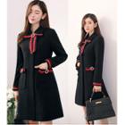 Bow Snap-button Wool Coat