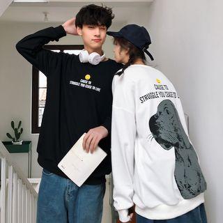 Couple Matching Long Sleeve Print Pullover
