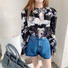 Print Long-sleeve Top As Figure - One Size