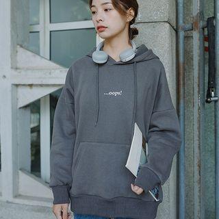 Lettered Fleece-lined Hoodie