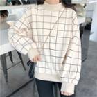Window Pane Mock Neck Pullover