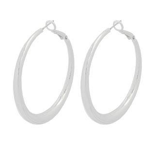 Large Hoop Earrings (silver) One Size