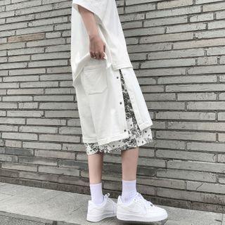 Mock Two-piece Printed Shorts