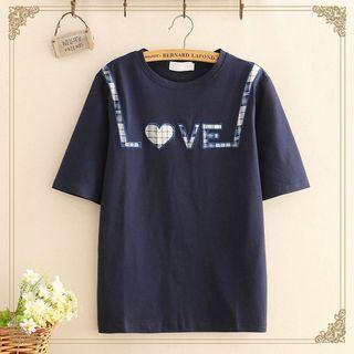 Love Embroidered Short-sleeve Top