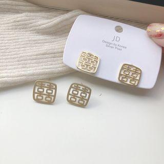 Alloy Wedding Chinese Characters Earring 1 Pair - 925 Silver - One Size