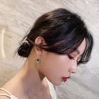Alloy Bead & Hoop Fringed Earring 1 Pair - As Shown In Figure - One Size