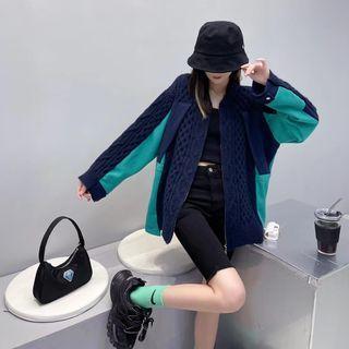 Panel Cable Knit Cardigan