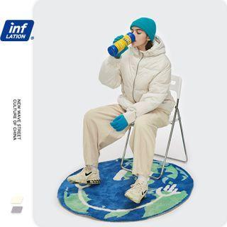 Unisex Corduroy Hooded Down Coat