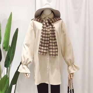 Long-sleeve Check Layered Shirt