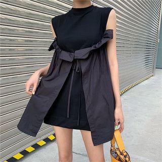 Ruffle A-line Sleeveless Top As Figure - One Size