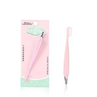 Stainless Steel Eyebrow Tweezer With Comb As Shown In Figure - One Size