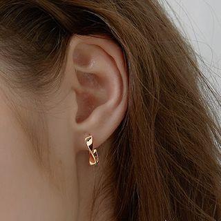 925 Sterling Silver Twist Half Hoop Earring