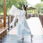 Long-sleeve Embroidered Top/ Maxi Tube Dress/ Jacket/ Scarf/ Hanfu Set