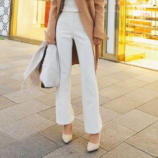 Seam-trim Straight-cut Dress Pants