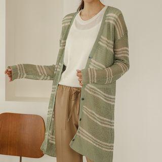 Longline Stripe Cardigan