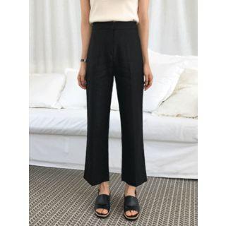 Linen Semi Boot-cut Pants