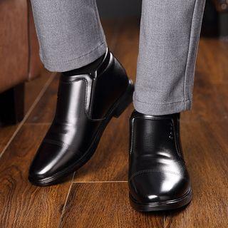 Faux Leather Zipper Dress Boots