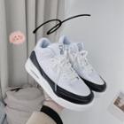 Two Tone Platform Lace-up Sneakers