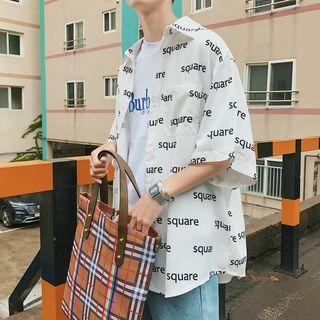 Sqaure Print Short-sleeve Shirt