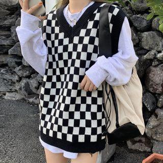 Checkered Sweater Vest / Sweatshirt