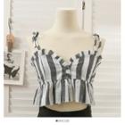 Two Tone Ruffle Tube Top Light Gray - One Size