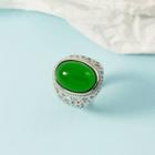 Agate Alloy Open Ring Green - One Size