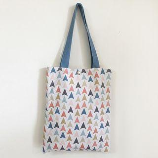 Patterned Canvas Shopper Bag As Shown In Figure - 30cm X 35cm
