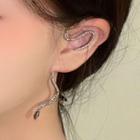 Rhinestone Snake Ear Cuff 1 Pc - Ear Cuff - No Ear Holes - Silver - One Size