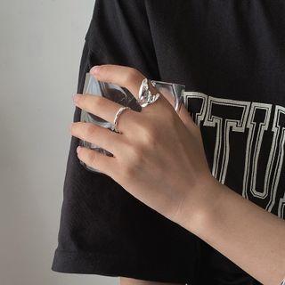 Irregular Sterling Silver Open Ring 925 Silver - Silver - 15