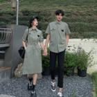 Couple Matching Short-sleeve Heart Shirt / Pants / Shirt Dress