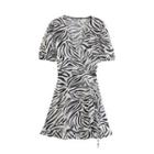 Short-sleeve Zebra Print A-line Dress