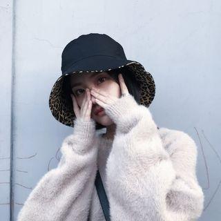 Leopard Print Bucket Hat Light Coffee - One Size