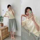 3/4-sleeve Color-block Hooded Dress