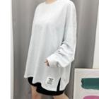 Letter Tag-patched Boxy T-shirt