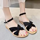 Faux Suede Crisscross Ankle Strap Sandals
