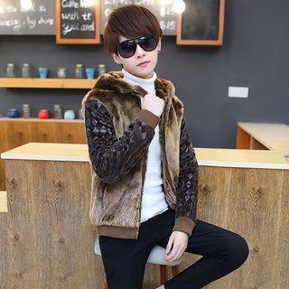 Hooded Furry Zip-up Jacket