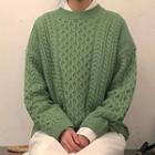 Cable Knit Sweater Pea Green - One Size