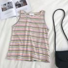 Color-block Striped Camisole Top As Shown In Figure - One Size