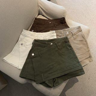 Denim Asymmetrical Shorts