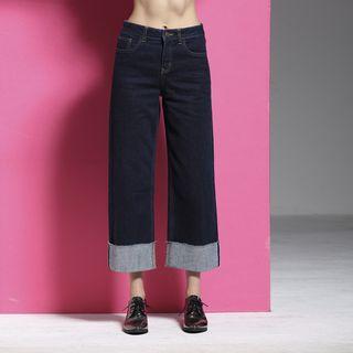 Roll-up Wide-leg Jeans
