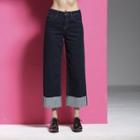Roll-up Wide-leg Jeans