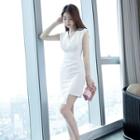 Irregular Hem Sleeveless Sheath Dress