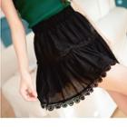Lace Trim A-line Skort