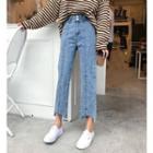 Cropped Two Button Jeans