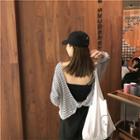 Set: Pinstriped Open Back Long Sleeve Top + Plain Jogger Pants