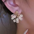 Flower Shell Alloy Earring 1 Pair - Silver Needle - Gold - One Size