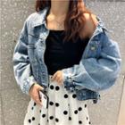 Loose-fit Denim Cropped Jacket