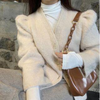 V-neck Single-breasted Cropped Jacket