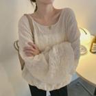 Puff-sleeve Blouse Milky Almond - One Size