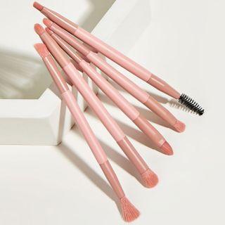 Set Of 5: Dual Head Makeup Brush 5 Pcs - Pink - One Size
